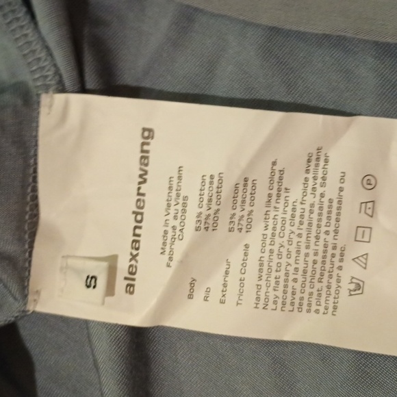 Alexander Wang Grey Loose Fit Tank Top A10 - Picture 5 of 6